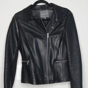 Kate & Mallory Womens Faux Leather Biker Jacket/Vest (Medium, Black)